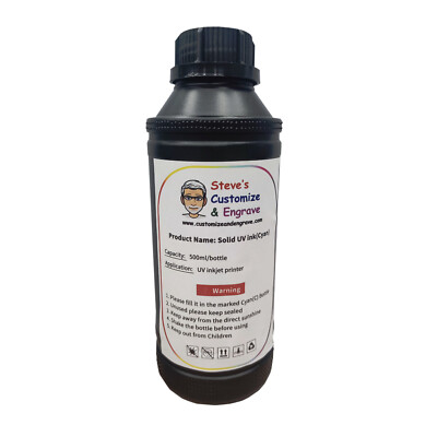 Cyan UV Hard Ink For Epson Refinecolor DTF Printer 500ml Ships From Florida