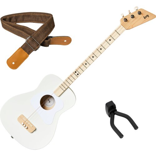 Акустическая гитара Loog PRO White Kindergitarre + Gurt + Wandhalter | Neu