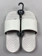 Women's Under Armour Ansa Fix Slide Slider Sandals Shoes All White
