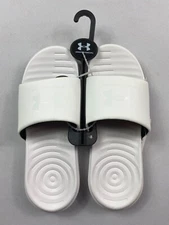 Women's Under Armour Ansa Fix Slide Slider Sandals Shoes All White