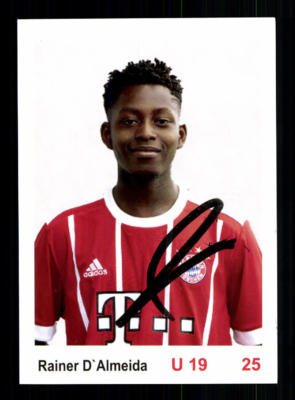 Rainer D`Almeida Autogrammkarte Bayern München U 19 2017-18 Original Signiert+2