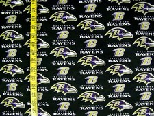 NFL BALTIMORE RAVENS 100 COTTON FABRIC BY THE 1/4 YARD  9X58 INCHES
