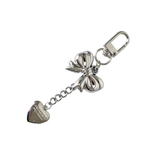 Heart Bowknot Chain Charm Keychain Sweet Cool Pendant Keyring Hanging Decoration - Zdjęcie 9 z 10