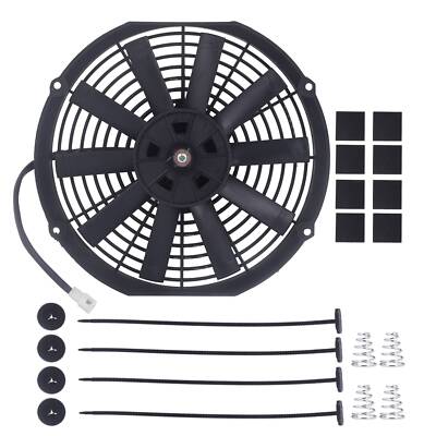 Electric Radiator Cooling Fan Mount Kit 12'' Inch Slim Push Pull Universal 950CFM