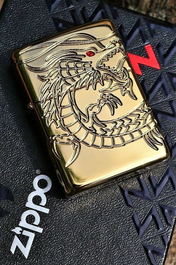 Zippo Lighter - Chinese Dragon - 360 Degrees Multi-Cut Armor Case