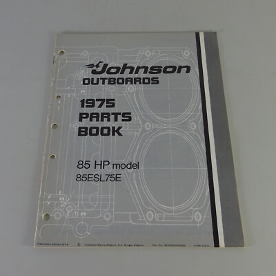 Teilekatalog OMC Johnson 85 PS Models Stand 08/1974