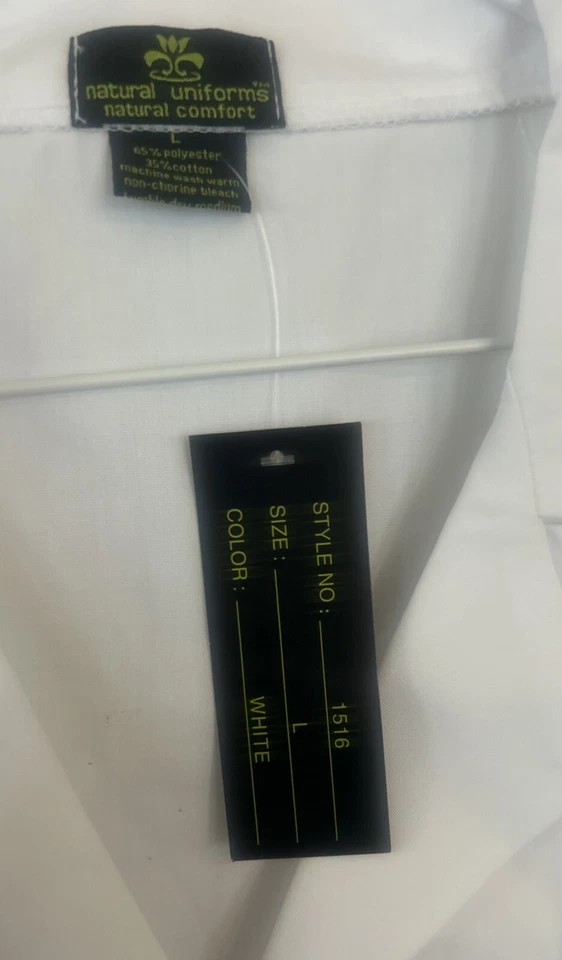 NEW With Tags Natural Uniforms Medical WHITE Unisex Long Lab Coat  Large-Pics! - Image 3 of 4