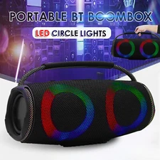 Portable Bluetooth Speaker Dual 2-inch Sub Woofer Heavy Bass Sound System Party 
