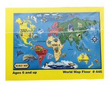 Melissa Doug Jumbo World Map Floor Puzzle Learning 33 Pieces 2'x3' NIB Sealed