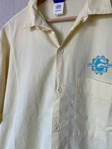 VTG Ocean Pacific Shirt Mens M Yellow Surf University Logo 1987 Made in USA - Picture 6 of 18