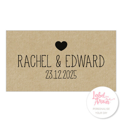 Personalisierte Vintage-Herzetiketten Hochzeit Kraftpapier inspiriert Gastgeschenk Liebe Aufkleber 