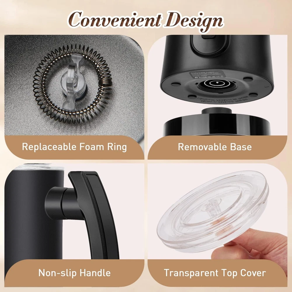 Milk Frother 4-In-1 Automatic Hot and Cold Foam Maker Milk Warmer Electric Milk