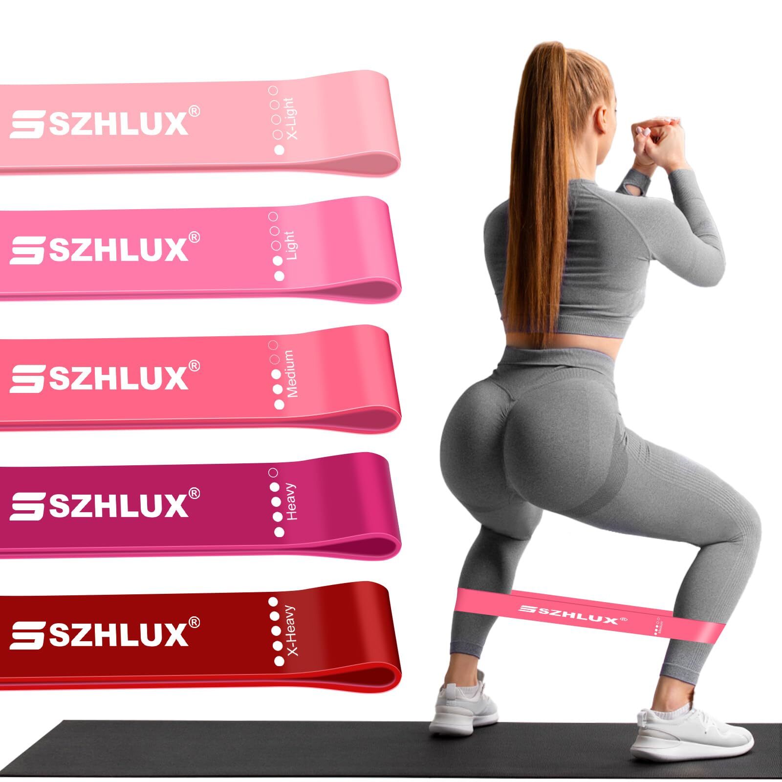 SZHLUX Resistance Bands Set for Workouts with Guide and Carry Bag