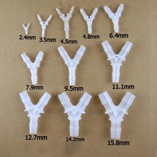 Plastic Barbed Y Piece Connector Pipe Hose Joiner Tubing 3 Way Fitting White