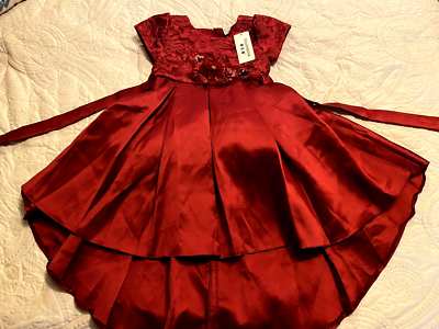 open lace back dress Girls' Christmas Party Twirl Dress – Little Stocking Company main image 1