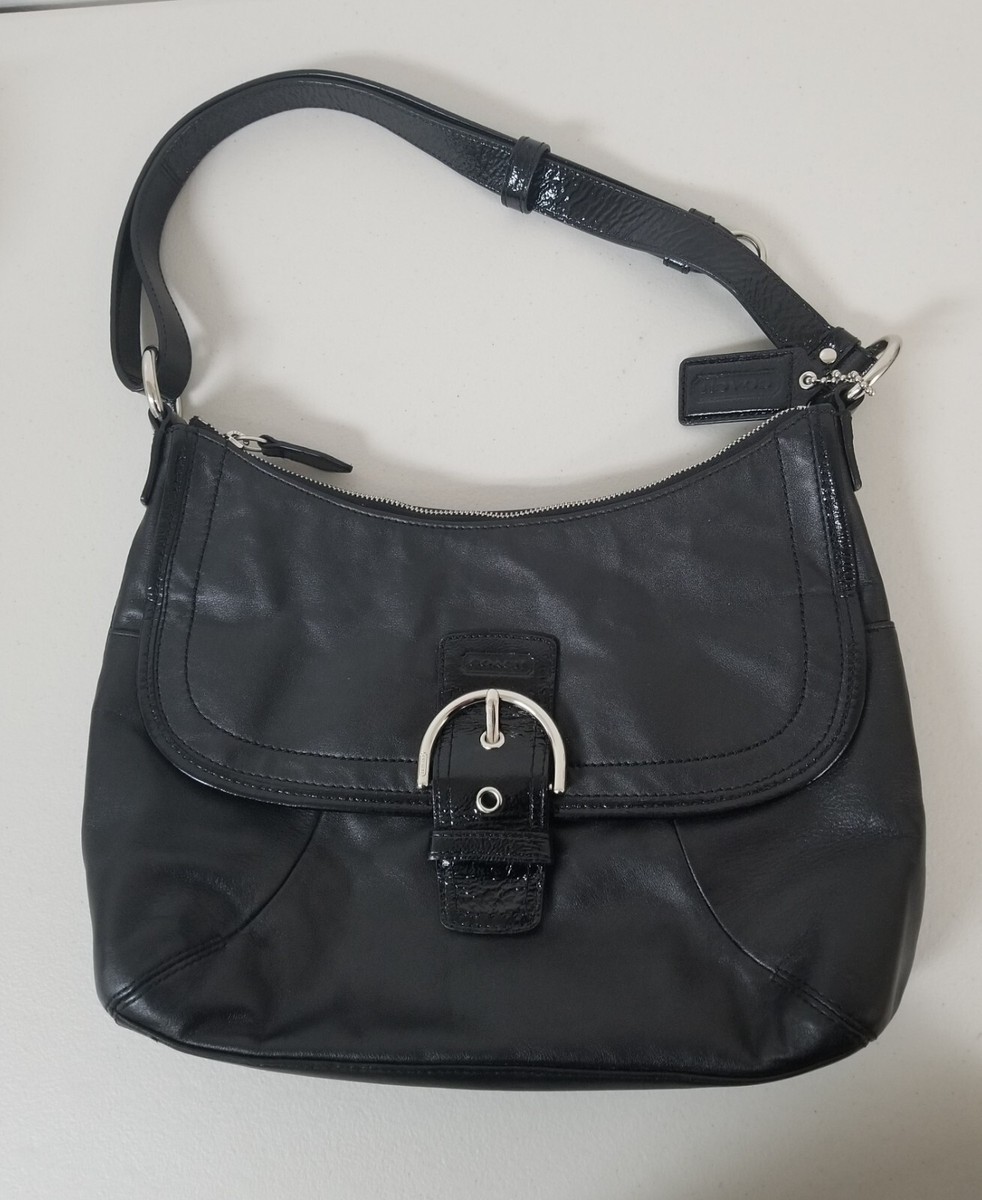 w/ COA - COACH #19580 Black Soho Flap Convertible Satchel