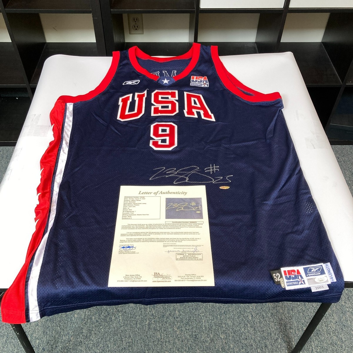 ウェア Lebron James USA team game shirt Lebron James Signed 2003 Team USA Olympics Pro Cut Jersey