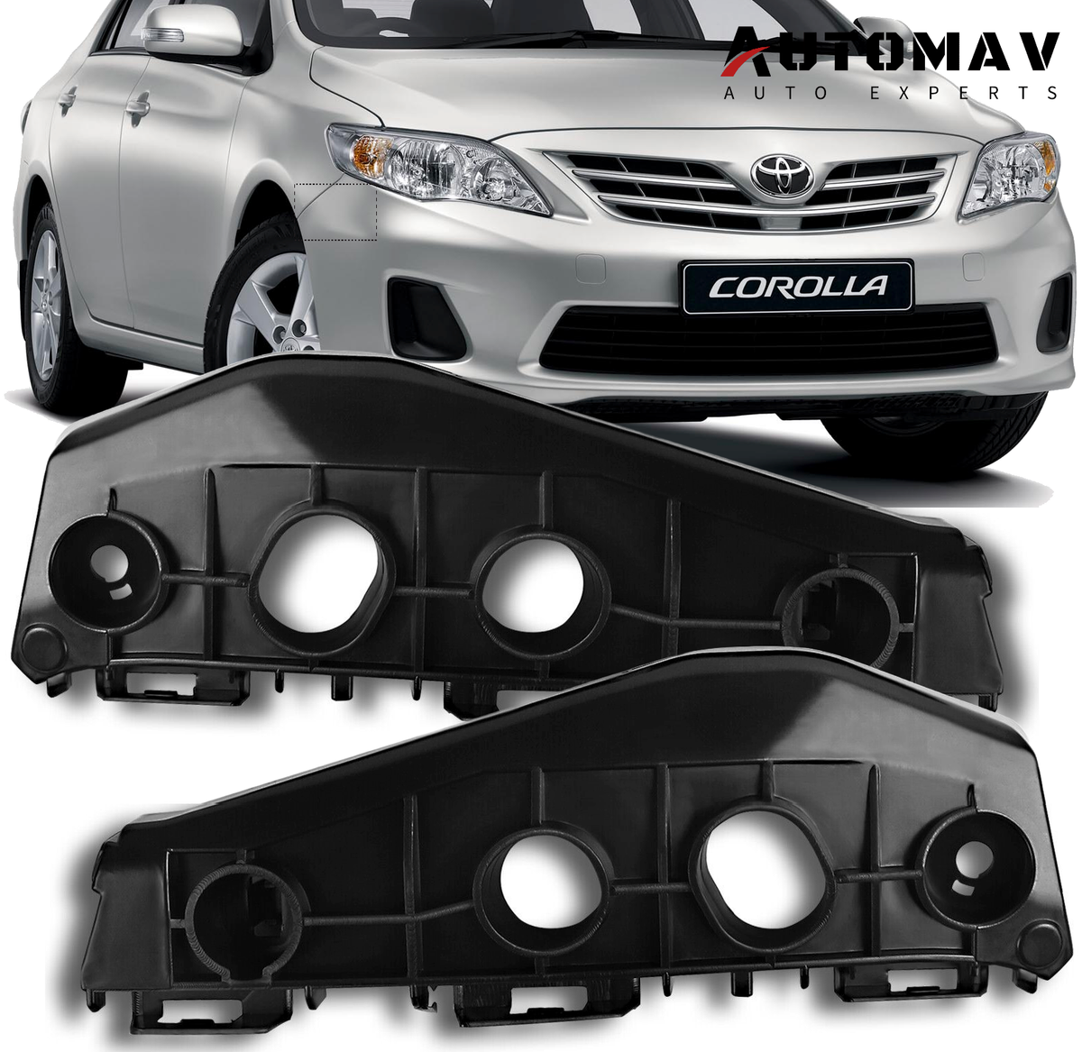 Front Bumper Bracket Support for Toyota Corolla 2011-2013, Right (Passenger) Side, Replacement (TO1043114