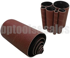 6pc Sanding Drum Set 4-1/2" Long Rubber Drum Paper 80 Grit Abrasive Sleeves