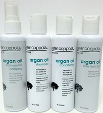 Peter Coppola Argan Oil Shampoo Conditioner Gel Hairspray 3 oz Travel Set