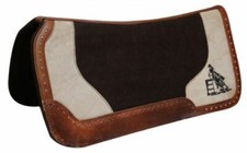Western Horse Contoured Saddle Pad Heavy Wool Felt w /Barrel Racer 31" X 31"