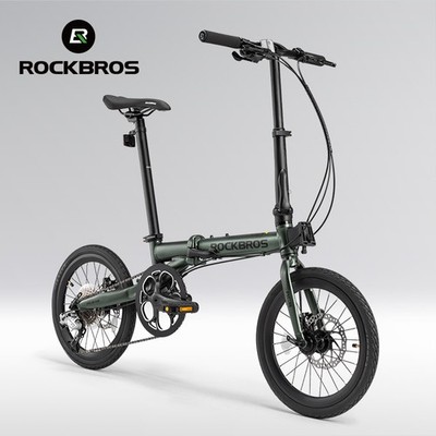 ROCKBROS ACS 16 Folding Bike 9 Speed Lightweight Aluminum Frame Disc Brake Green