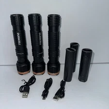 Duracell ULTRA HYBRID 1200 Lumens Rechargeable or Battery LED Flashlighs 3-pack