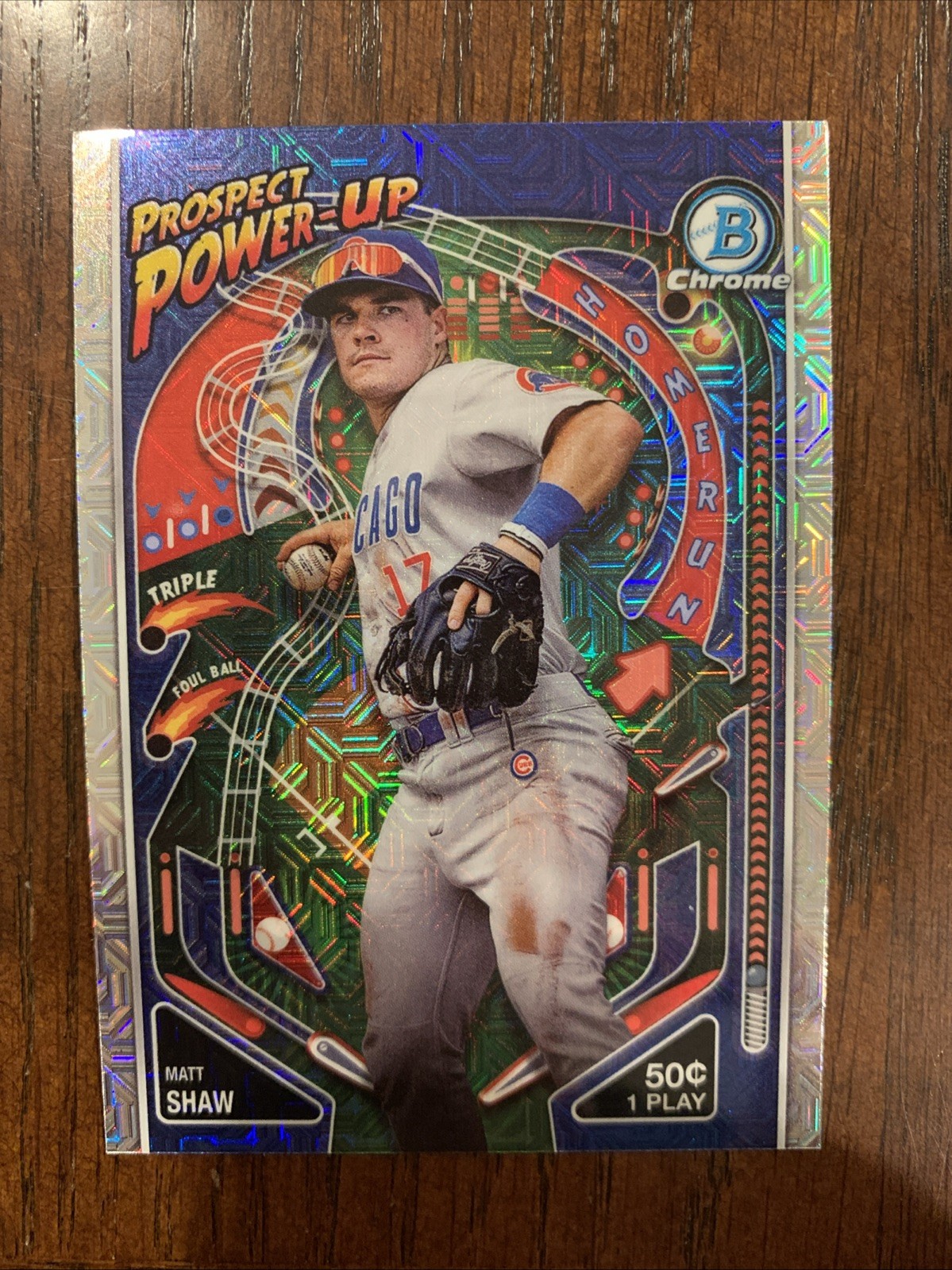 2024 Bowman #PP-16 Matt Shaw Prospect Power-Up Chrome Mojo Refractor Cubs