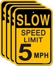 Slow down Speed Limit 5 MPH Sign, 18 X 12 Inches Slow Security Alert Sign for Ne