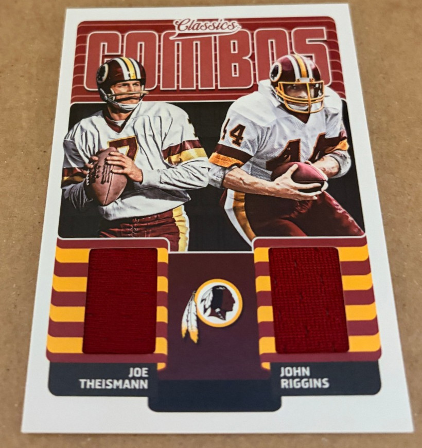 2018 Panini Classics Classic Combos Jerseys John Riggins Joe Theismann #14 HOF