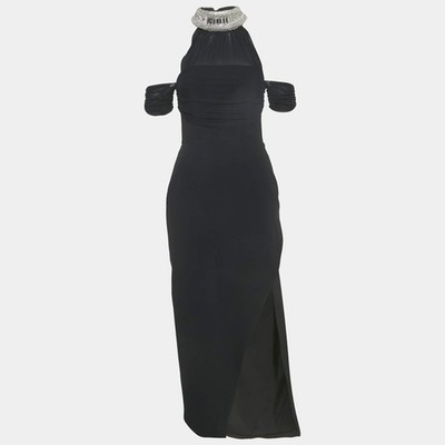 David Koma Black Crepe Embellished Neck Dress S | eBay David Koma Black Crepe Embellished Neck Dress S | eBay