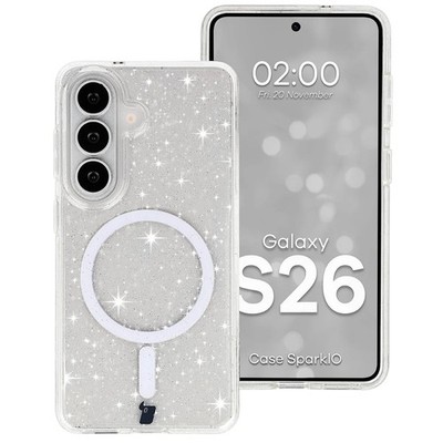 Handyhülle für Galaxy S26 Bizon Case Cover Etui Hülle Transparent mit Glitzer