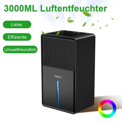 LOEFME Luftentfeuchter Elektrisch 3L Raumentfeuchter Luftentfeuchtungsgerät 60W