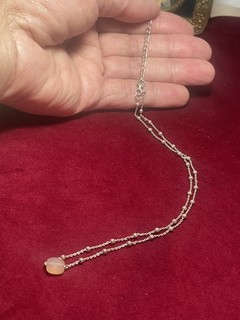 Très Jolie Fine Chaîne En Argent Massif 47Cm Total