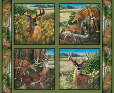 Wild Wings Fabric Feast in the Valley Deer Pillow Panel From Springs Creative