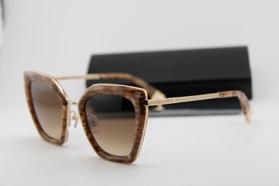 NEW FURLA SFU821 COL.07HL BROWN HORN GOLD GRADIENT AUTHENTIC SUNGLASSES 52-23