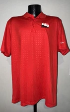 Men’s Nike Golf Dri-Fit Red Indy Car Racing Polyester Short-Sleeve Polo XL