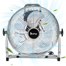 ZOKOP 12 Inch 3 Speeds High Velocity Heavy Duty Metal Industrial Floor Fan
