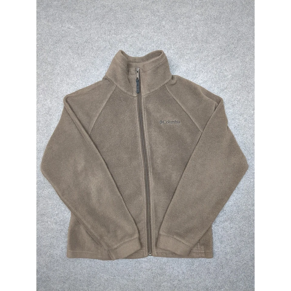 Chaqueta polar Columbia Sportswear juvenil 14/16 cremallera completa cuello falso marrón Foto 2 de 4