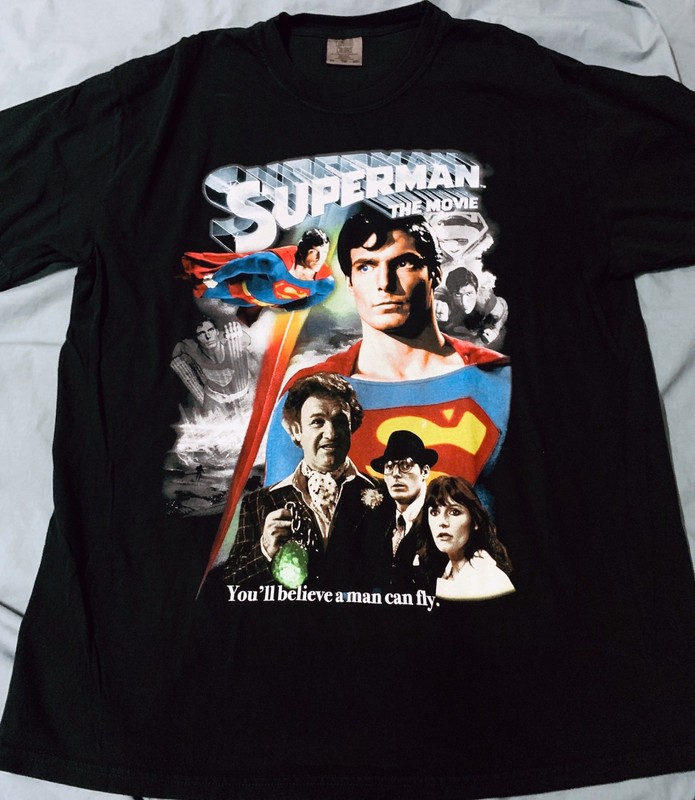 RARE SUPERMAN 1978 MOVIE TRIBUTE SHIRT XL MOVIE FILM DC COMICS SERIES REEVE LEX