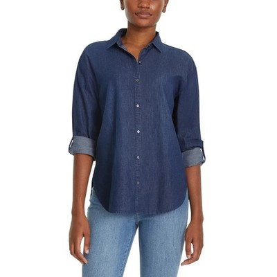 Gloria Vanderbilt Women's Amanda Shirt, Blue, Size- M