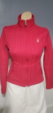 Spyder Endure Cable Knit Pink Zip Up Jacket Winter Ski