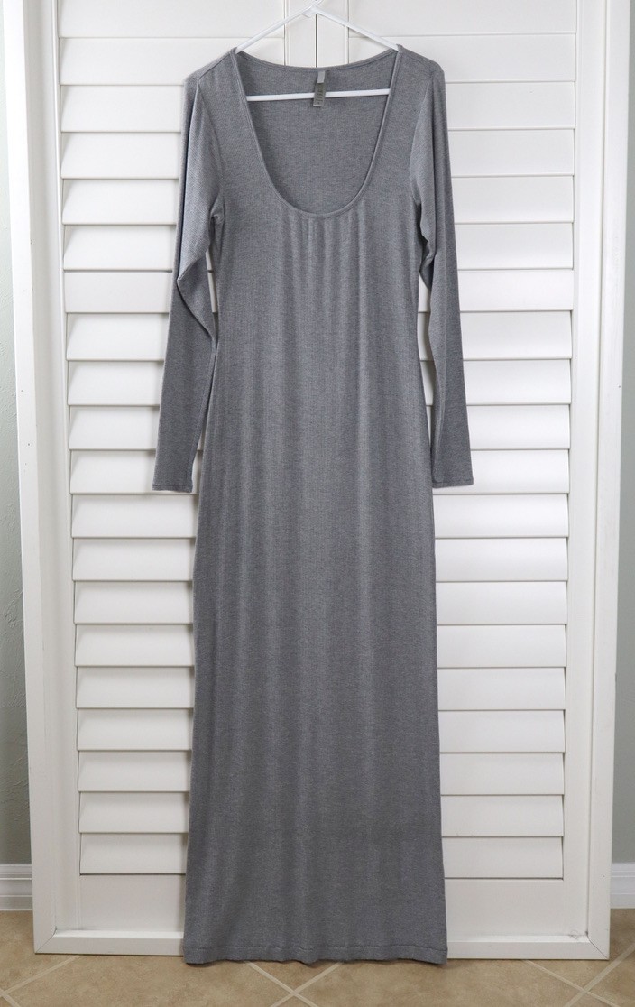 SKIMS $90 Solid Gray Ribbed Stretch Long Sleeve C… - image 6