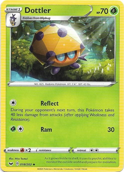 Dottler 018/202 Uncommon Sword & Shield Pokemon Near Mint