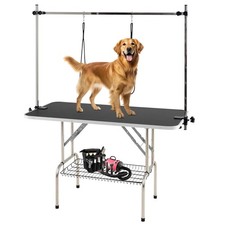 Dog Grooming Table Foldable Home Pet Bathing Station with Height Adjustable Arms