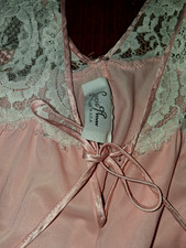 Lucie Ann Nightgown Vintage Peach Lace Trim Large