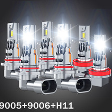 9005 9006 H11 LED Headlight High Low Beam Fog Light Bulbs Super Bright White 6x