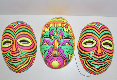 Vintage Halloween Mask Lot  HALCO ZODIAC Gemini Rare HTF Neon Psychedelic 1960s