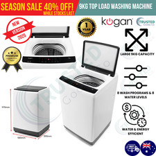 Kogan White 9kg Top Load Washing Machine Laundry Birthday Gift Top Loader NEW AU