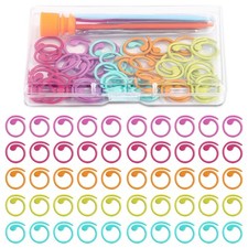 Lokunn 50 Pcs Metal Stitch Markers, 5 Color 50 Pcs, Yarn Ball Winder